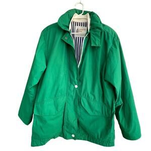 Vintage London Fog Rain Jacket Size XS Blue and White Stripe Lining